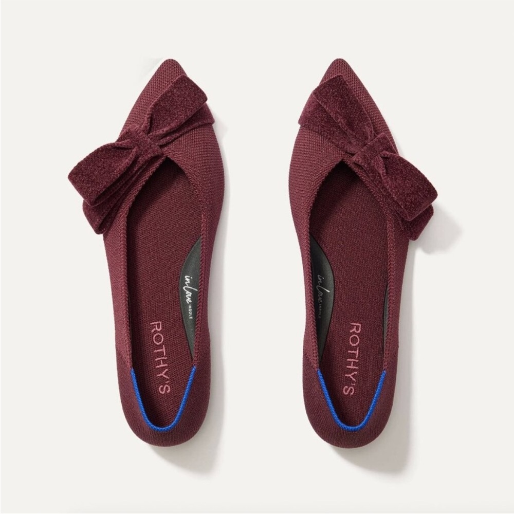 Rothy's Women's Deep Red Bow Flats